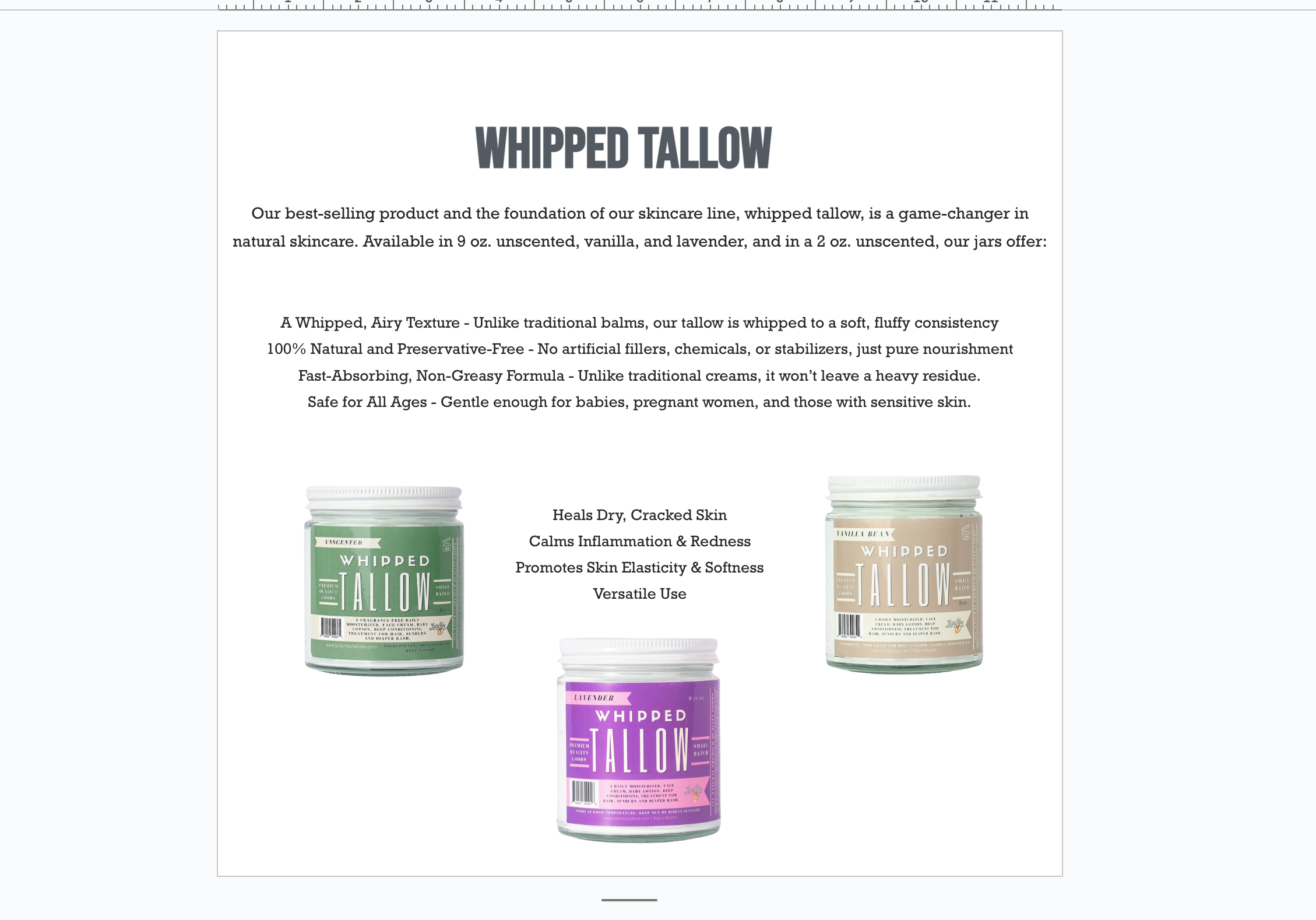 2oz Eucalyptus Tea Tree Whipped Tallow Moisturizer