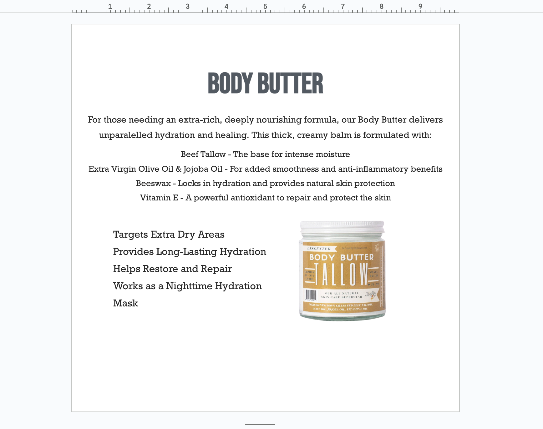 Tallow Body Butter – Unscented
