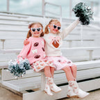 Football Bows Patch Knit Sweater - Girls Clothes