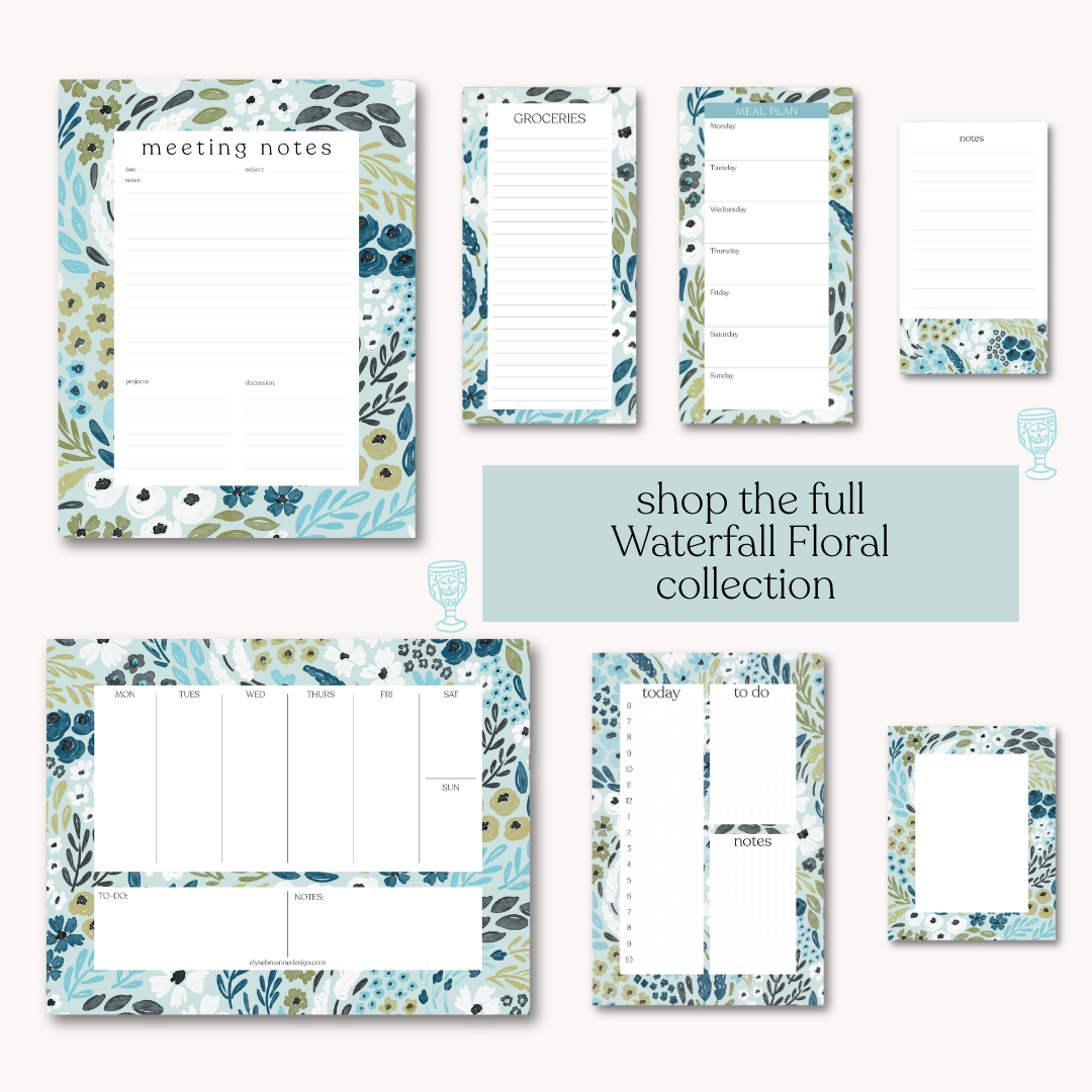 Waterfall Magnetic Meal Plan Notepad
