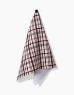 Vintage Plaid Natural Luxe Hand Towel- Brown + White
