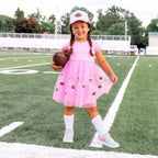 Football Patch Trucker Hat - Pink/White - Kids Football Hat