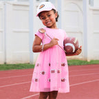 Football Patch Trucker Hat - Pink/White - Kids Football Hat