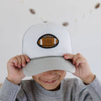Football Patch Trucker Hat - Gray/White - Kids Football Hat