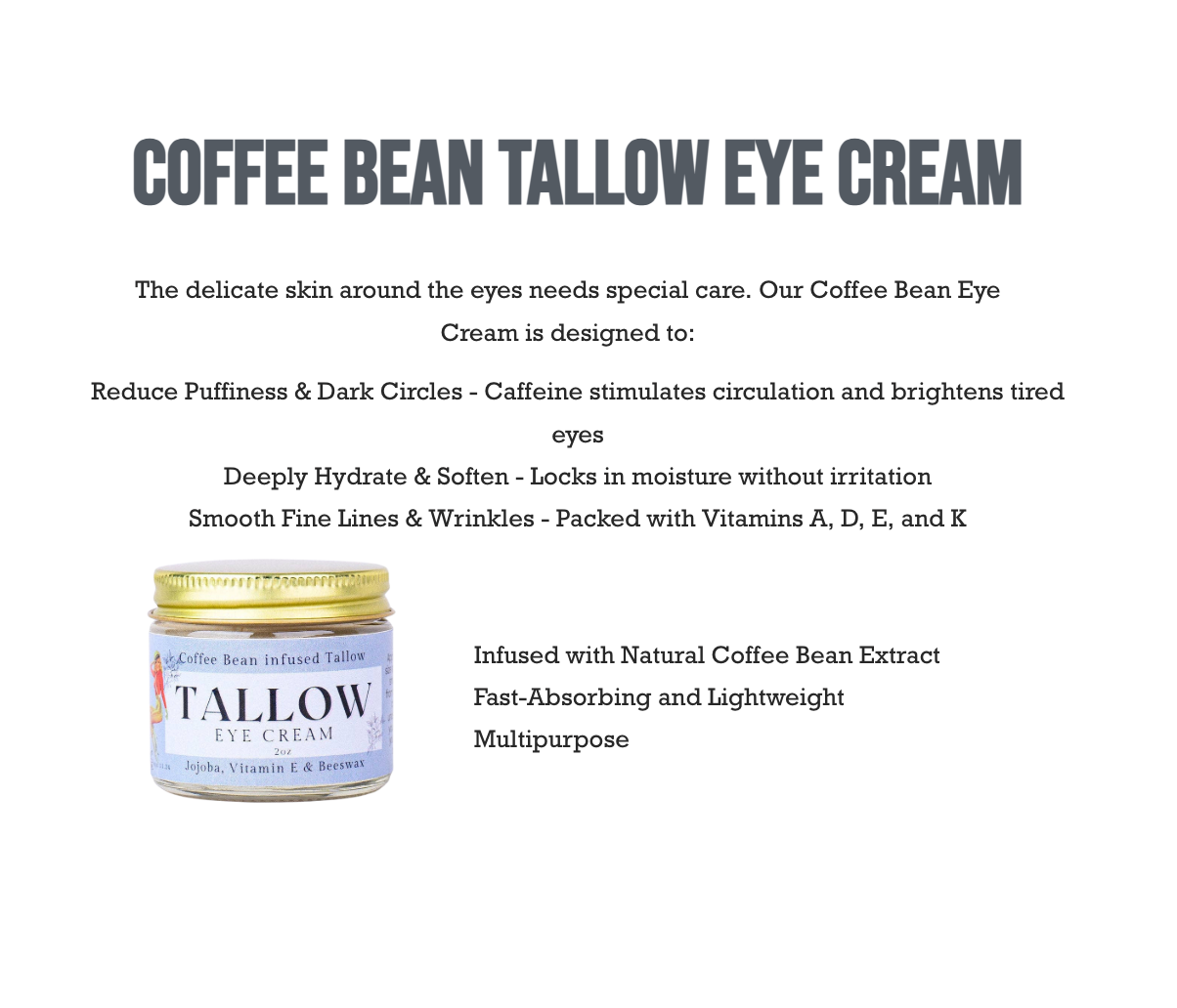 Coffee-Infused Tallow Eye Cream