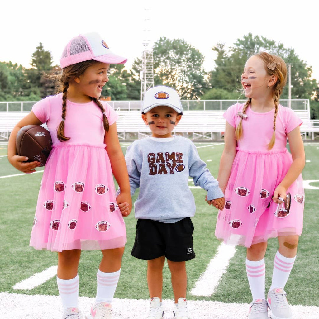 Football Patch Trucker Hat - Pink/White - Kids Football Hat