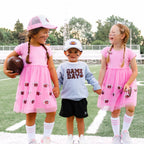 Football Patch Trucker Hat - Pink/White - Kids Football Hat