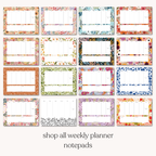 Porcelain Floral Weekly Planner Notepad