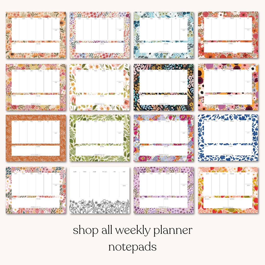 Summer Meadow Weekly Planner Notepad