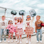 Football Bows Patch Knit Sweater - Girls Clothes