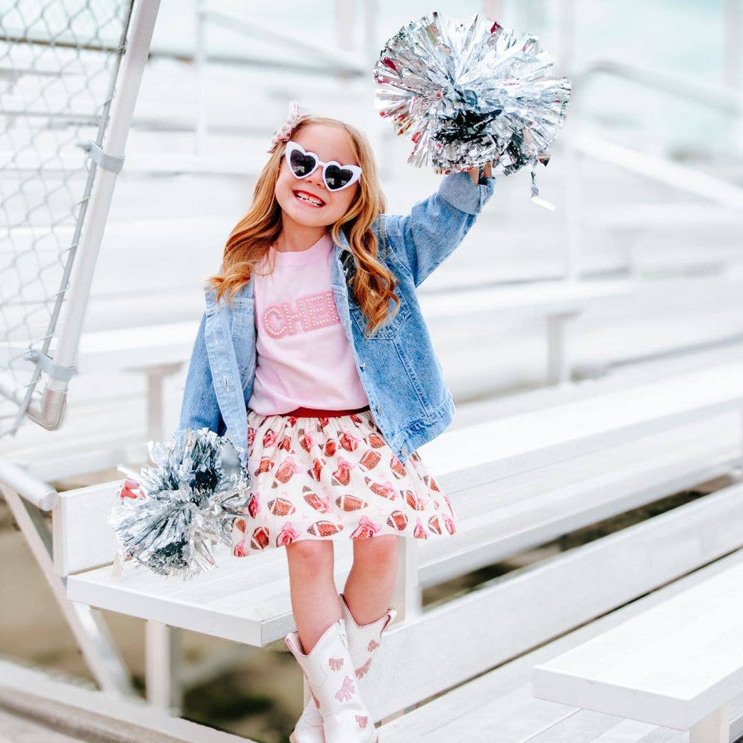 Game Day Football Sequin Patch Denim Jacket - Girls Clothes