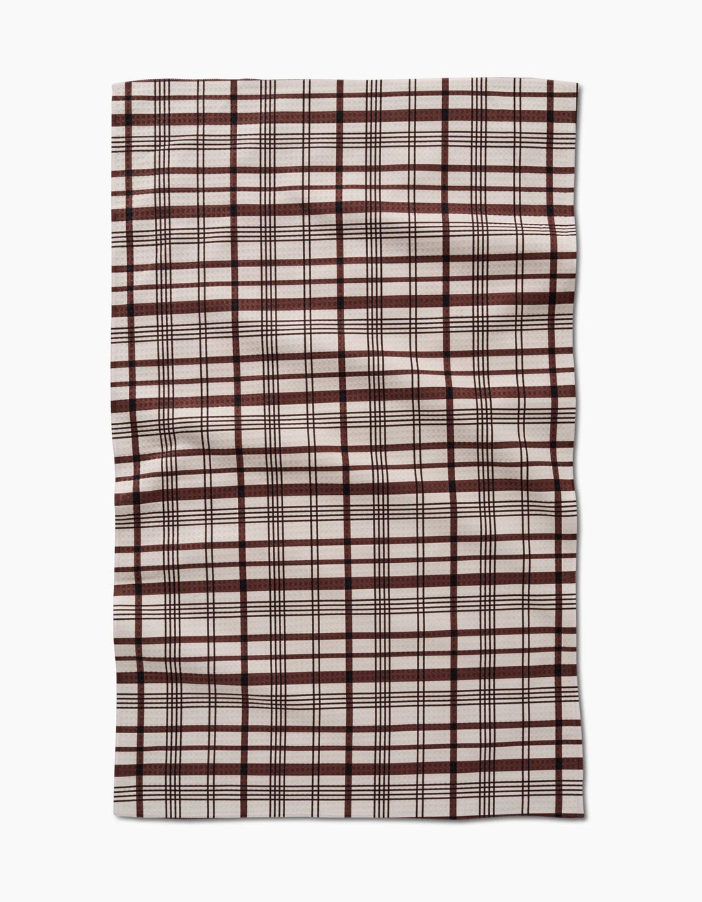 Vintage Plaid Natural Luxe Hand Towel- Brown + White