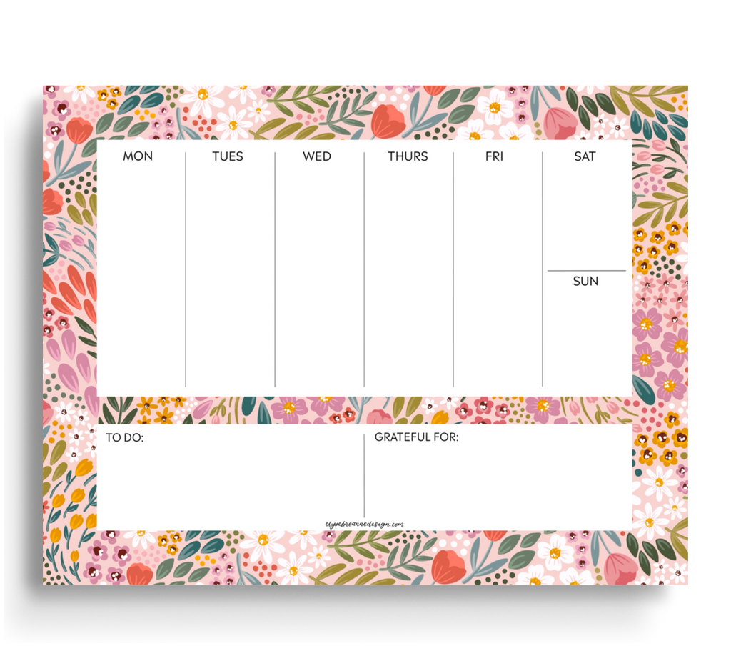 Summer Meadow Weekly Planner Notepad