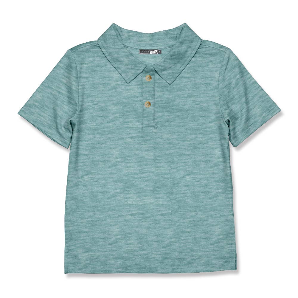 Boys Heather Nile Blue Polo