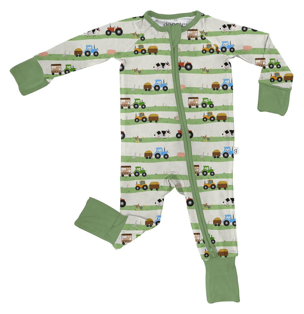 Farm Strip Zip Footie