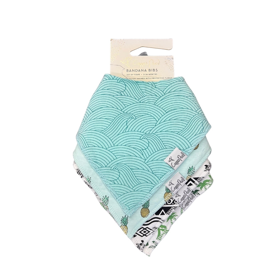 Maui Bandanna Bib Set- Blue