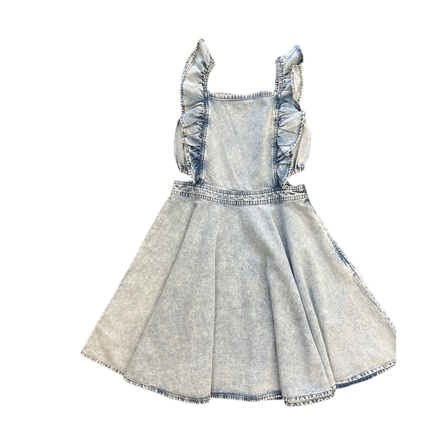 Denim Ruffle Tank Kids Dress