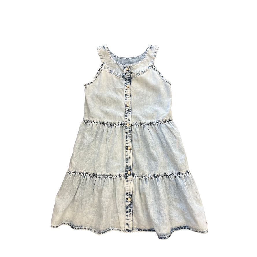 Denim Layered Light Wash Kids Dress