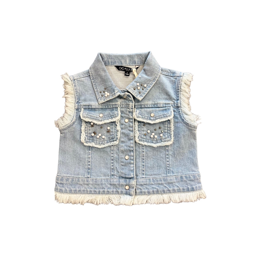 Denim Pearl Light Wash Vest