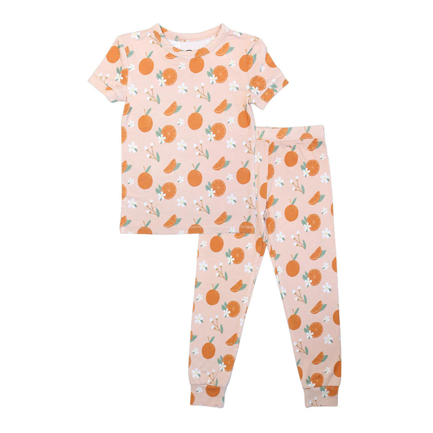 Freshly Squeezed Bamboo Toddler & Kids Pajamas – Florida Oranges Print