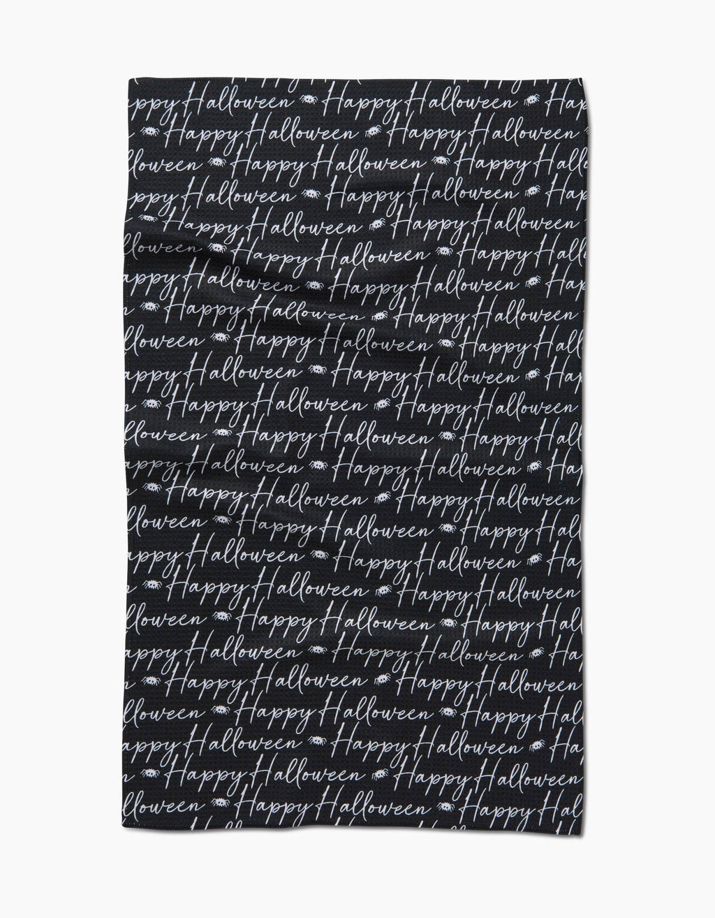 Halloween Script Black Tea Towel