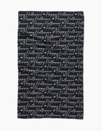 Halloween Script Black Tea Towel