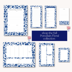 Porcelain Floral Weekly Planner Notepad