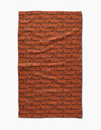 Halloween Script Orange Tea Towel