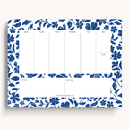 Porcelain Floral Weekly Planner Notepad
