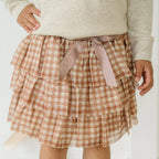 Gingham Printed Tulle Tiered Tutu - Kids Clothing