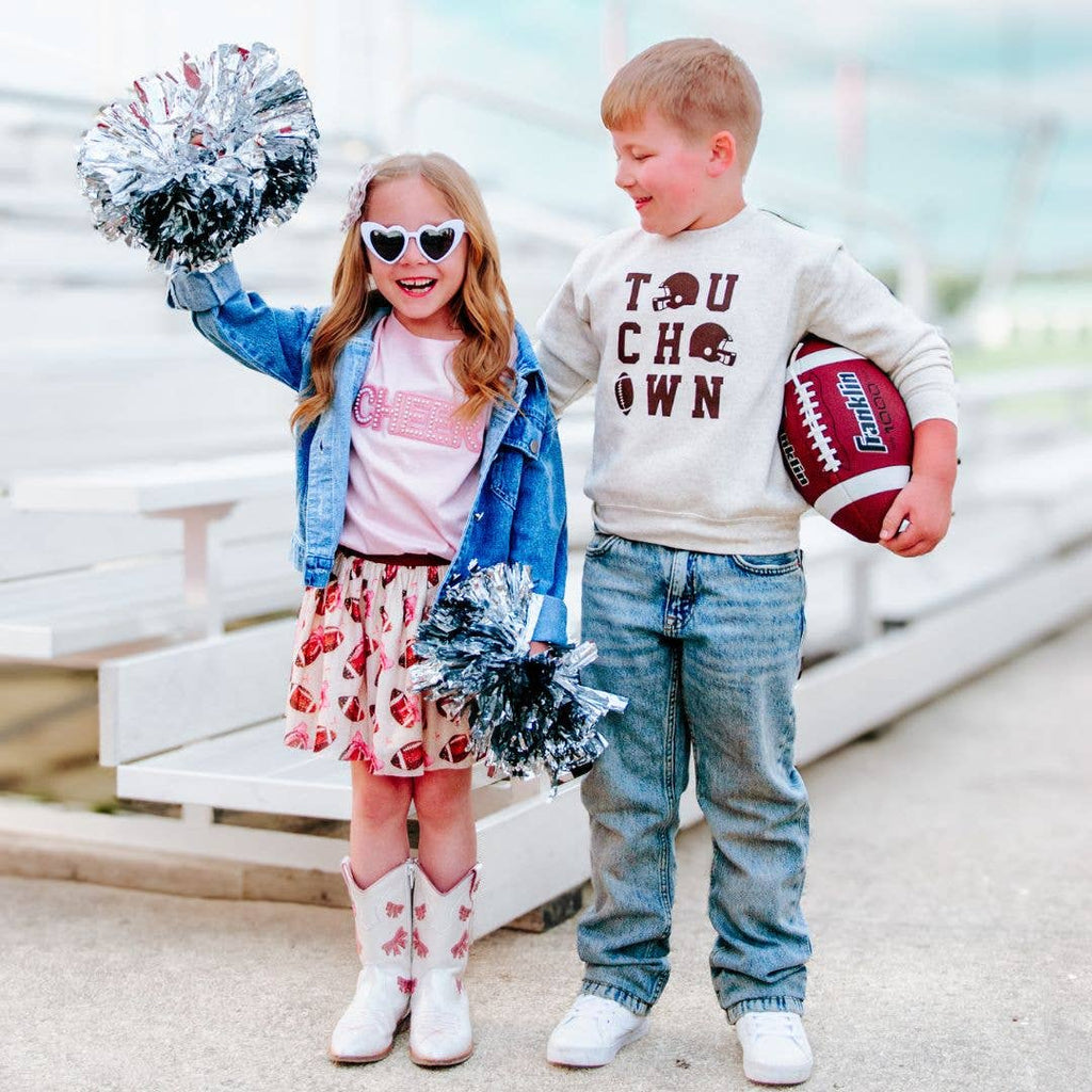 Game Day Football Sequin Patch Denim Jacket - Girls Clothes