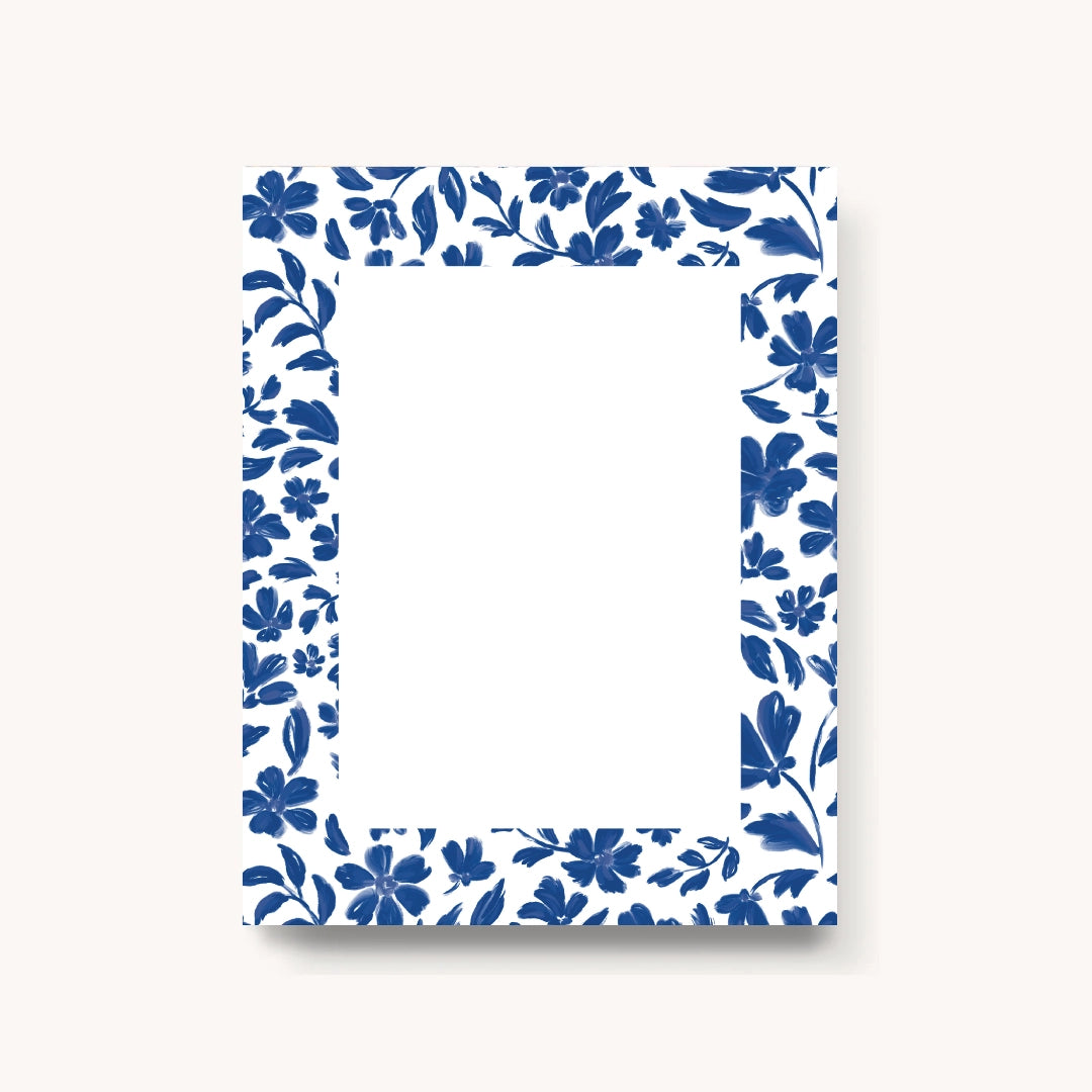 Porcelain Floral Blank Notepad- 50 Sheets