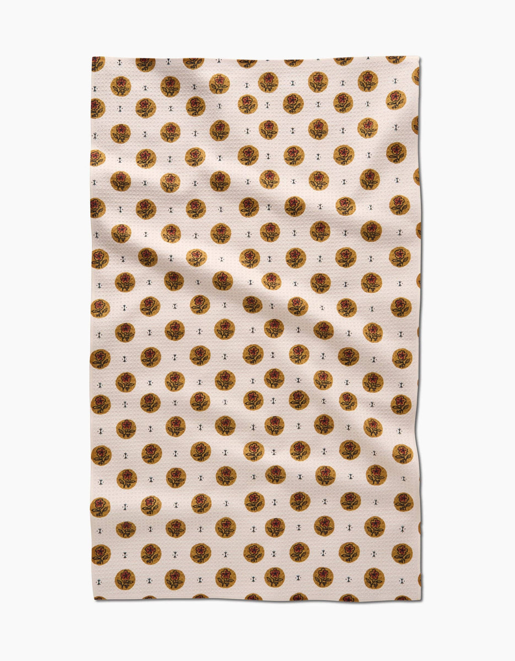 Artisanal Floral Cream Tea Towel