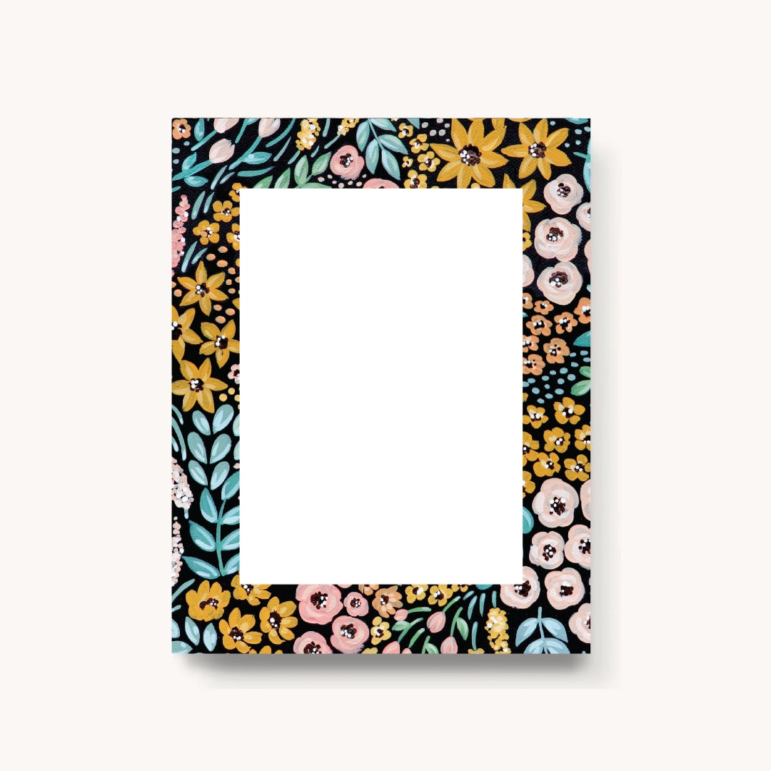 Black Floral Notepad 50 sheets