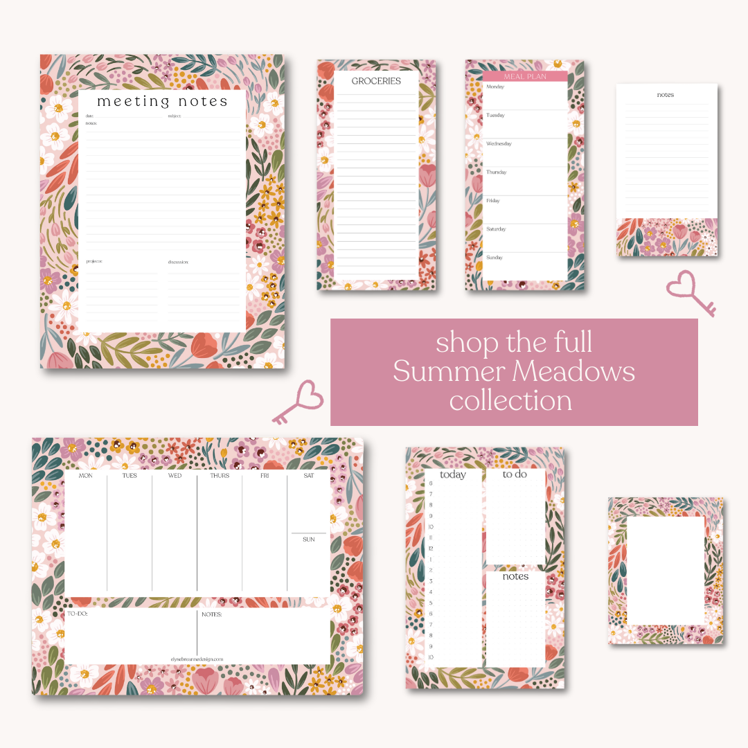 Summer Meadow Weekly Planner Notepad
